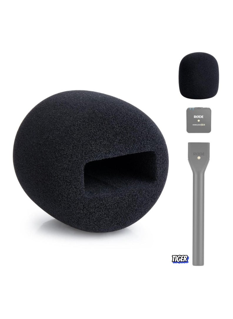 TIGER Microphone Cover Foam – Compatible with Multiple Brands, Suitable for Handheld Interview Adapters, Blocks Plosives for Clear Sound Quality  - Image 1