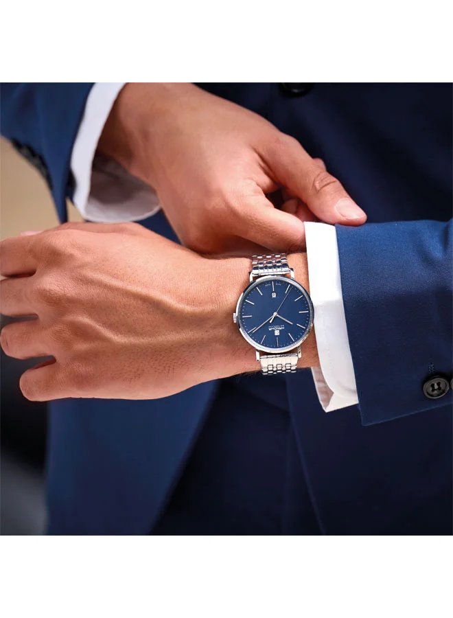 Hanowa  Brisen Blue Dial Silver Stainless Steel Bracelet Analog Watch for Men 41mm for Men | Best Price UAE
