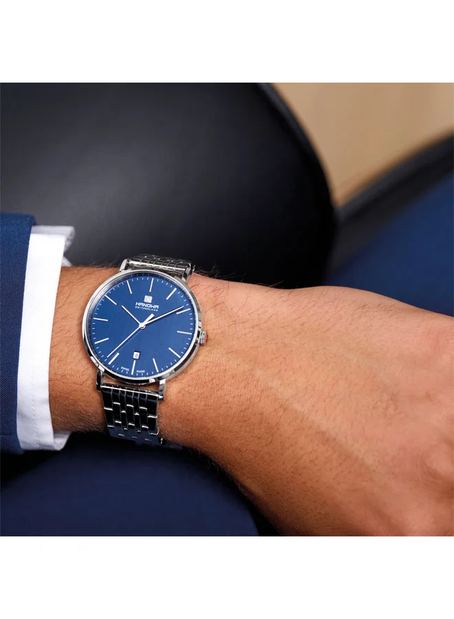 Hanowa  Brisen Blue Dial Silver Stainless Steel Bracelet Analog Watch for Men 41mm for Men | Best Price UAE