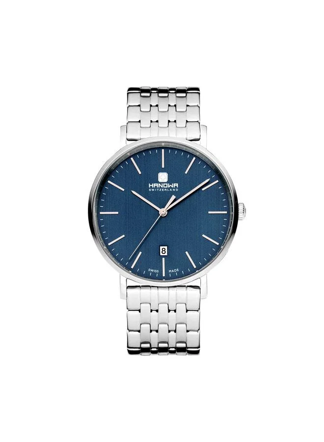 Brisen Blue Dial Silver Stainless Steel Bracelet Analog Watch for Men 41mm