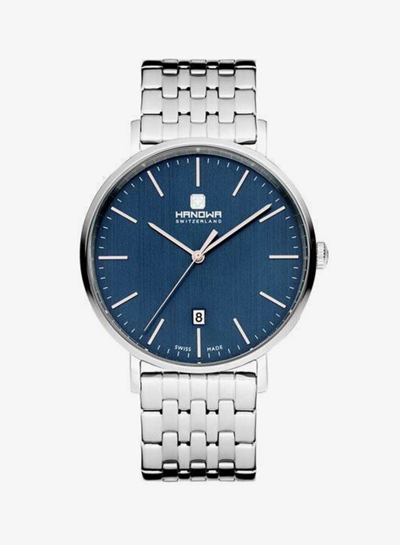 Hanowa Brisen Blue Dial Silver Stainless Steel Bracelet Analog Watch for Men 41mm - Image 1