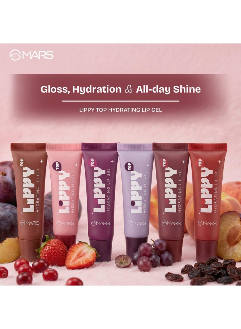 MARS COSMETICS Lippy Top Hydrating Lip Gel (10ml) (01-PLUMPY GRAPES) | Nourished With Vitamin-E & Shea Butter | Long Lasting Hydration | Glossy Finish | Easy to Apply - Image 4