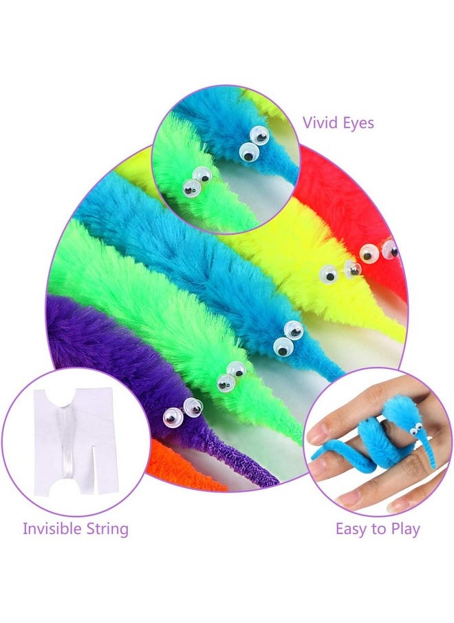 HOFASON - HOFASON Magic Twisty Worm Toy Wiggly Twisty Fuzzy Worms on a String,Fuzzy Worm Toys Fluffy Toy Worms Rainbow Worms on String Bulk Trick Toys,Wiggly Fuzzy Worms on a String (Catterpiller, 3, Count) - Image 1
