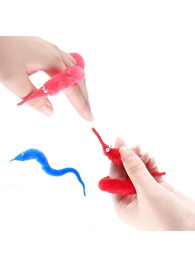 HOFASON - HOFASON Magic Twisty Worm Toy Wiggly Twisty Fuzzy Worms on a String,Fuzzy Worm Toys Fluffy Toy Worms Rainbow Worms on String Bulk Trick Toys,Wiggly Fuzzy Worms on a String (Catterpiller, 3, Count) - Image 1