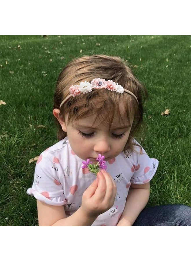 mligril Baby Headbands Set Flower Hair Bows Accessorieselastic Hair Band Crown Floral Wraps Birthday Gifts For Girls Newborn Infant Toddler 3Pcs - Image 3