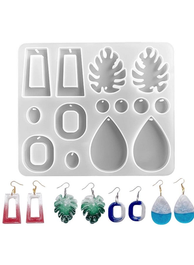 MoldBerry Silicone Resin Casting Mold Resin Jewellery Making Mould 7 Shapes Epoxy Silicone Molds with Tools for DIY Crafting Keychains Pendant Jewelry Earrings Making Mould Pack 1 White - Image 1