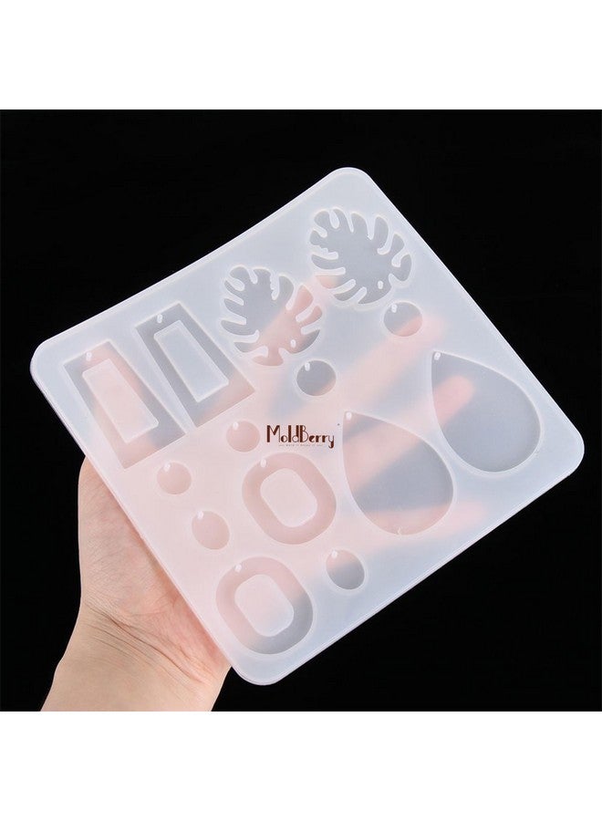 MoldBerry Silicone Resin Casting Mold Resin Jewellery Making Mould 7 Shapes Epoxy Silicone Molds with Tools for DIY Crafting Keychains Pendant Jewelry Earrings Making Mould Pack 1 White - Image 5