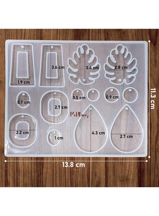 MoldBerry Silicone Resin Casting Mold Resin Jewellery Making Mould 7 Shapes Epoxy Silicone Molds with Tools for DIY Crafting Keychains Pendant Jewelry Earrings Making Mould Pack 1 White - Image 3