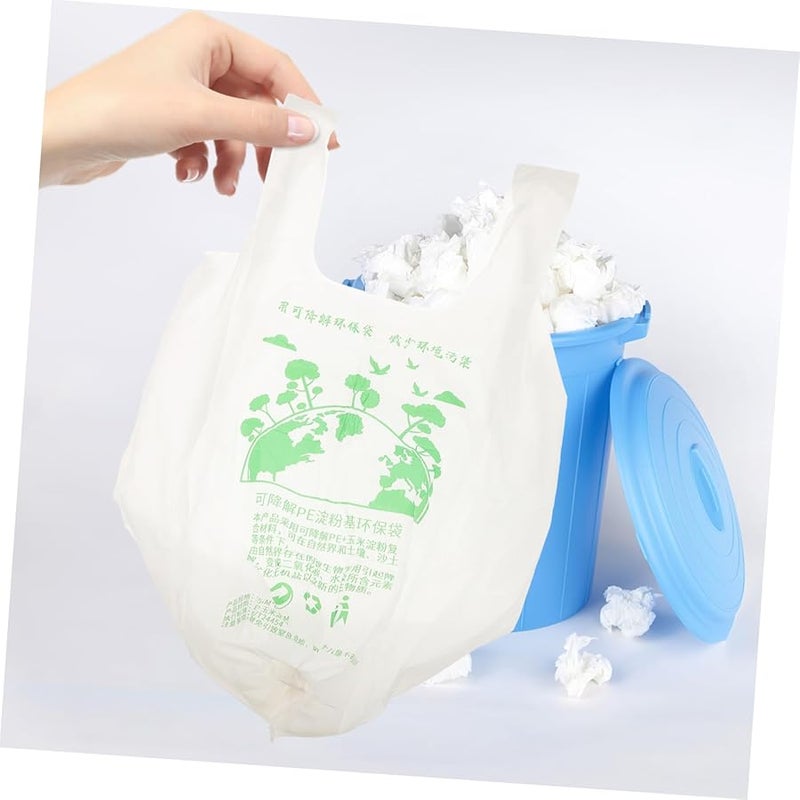 أكياس قمامة قابلة للتحلل الحيوي بفم مسطح 20 قطعة، أكياس بطانة مطبخ مقاومة للتمزق - Image 3