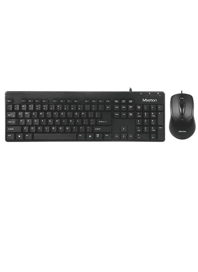 Meetion - Office Wired Mouse and Keyboard Combo AT100   Classic fullsize layout - Image 1