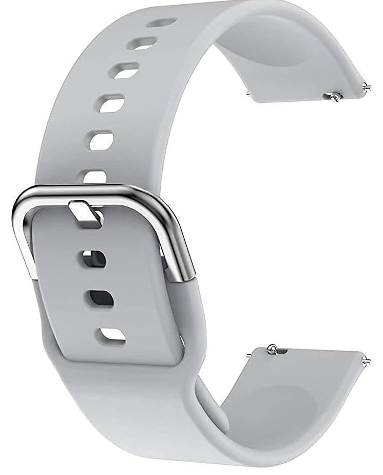 EDNITA 20mm SmartWatch Strap Stainless Steel Silver Buckle for Boat Xtend/Boat Xtend Pro/Noise Colorfit Pulse 2 Max/Grand/Ultra/Go Buzz/Fireboltt Phoenix & All 20mm Watches-Black,Navy,Grey-Pack of 3 - Image 4