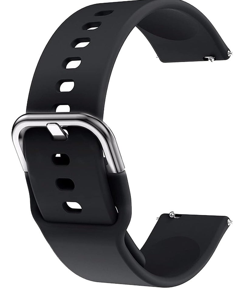 EDNITA 20mm SmartWatch Strap Stainless Steel Silver Buckle for Boat Xtend/Boat Xtend Pro/Noise Colorfit Pulse 2 Max/Grand/Ultra/Go Buzz/Fireboltt Phoenix & All 20mm Watches-Black,Navy,Grey-Pack of 3 - Image 2