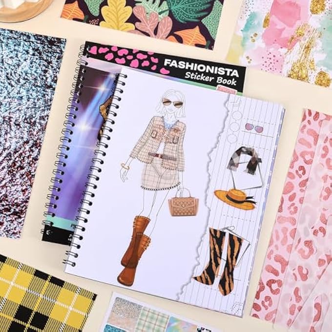 GIRLS DRESS UP GAME STICKER BOOK, 20 PAGES DRESS UP COLORING BOOK FOR GIRL, FASHION SKETCHBOOK AND STICKER BOOKS FOR KIDS - Image 3