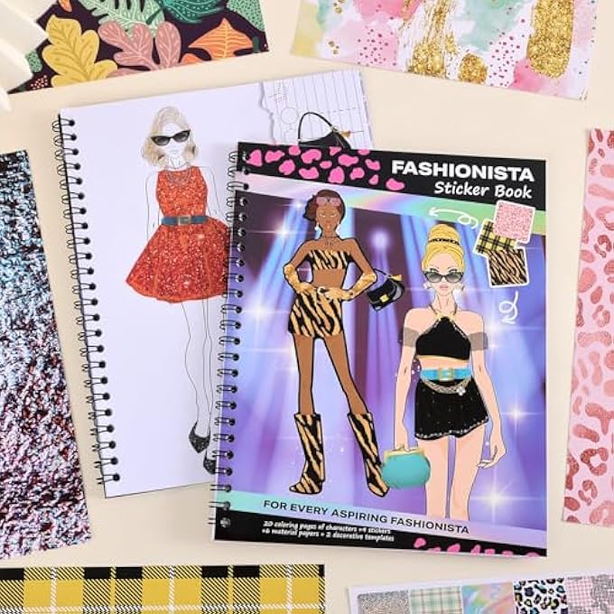 GIRLS DRESS UP GAME STICKER BOOK, 20 PAGES DRESS UP COLORING BOOK FOR GIRL, FASHION SKETCHBOOK AND STICKER BOOKS FOR KIDS - Image 2