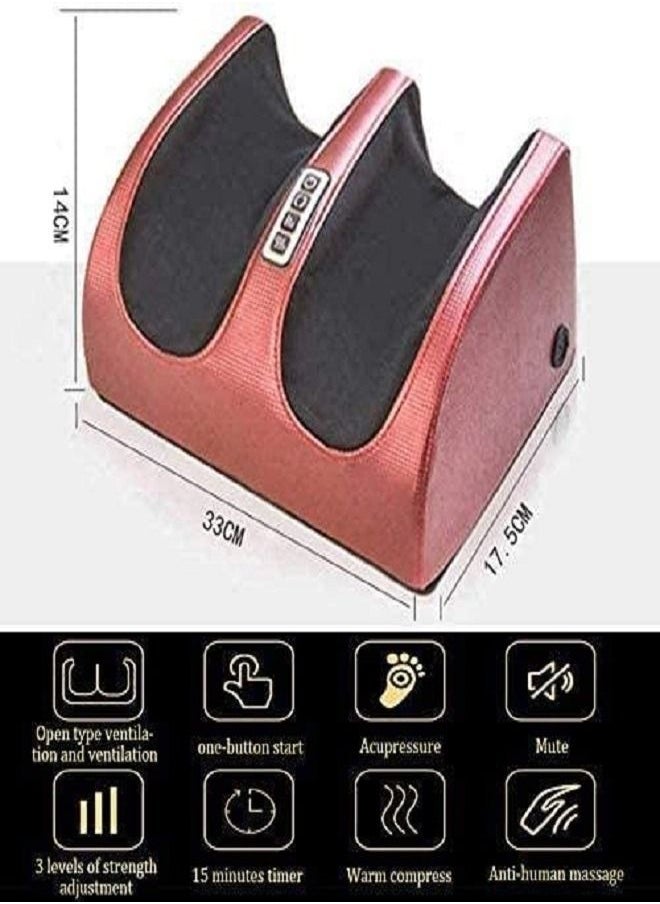 Generic - Foot Massager with Heat Foot Massage Machine Shiatsu Foot Massage Foot Sole Electric Foot Massager with Heat Deep Kneading Shiatsu Foot Massager Machine Red Wine - Image 1