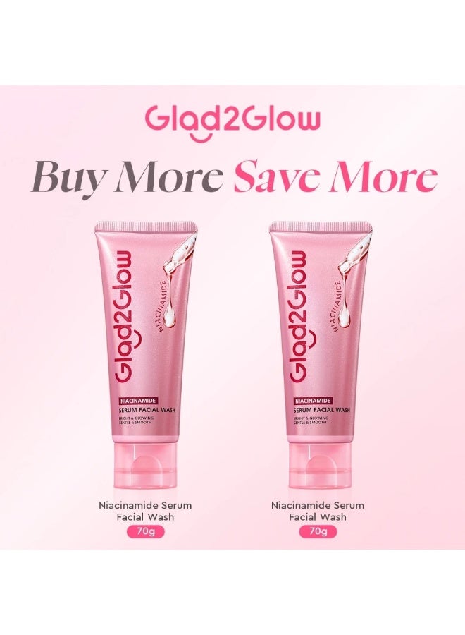 Glad2Glow 2pcs Niacinamide Serum Facial Wash - Image 1