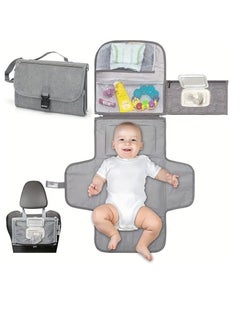 Little tots Portable Diaper Changing Pad - Baby Changing Pad & Diaper Changer Travel Bag, Smart Design Baby Changing Mat, Portable Changing Pad for Baby - Baby Changing Station, Grey  - Image 1
