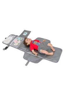 Little tots Portable Diaper Changing Pad - Baby Changing Pad & Diaper Changer Travel Bag, Smart Design Baby Changing Mat, Portable Changing Pad for Baby - Baby Changing Station, Grey  - Image 3