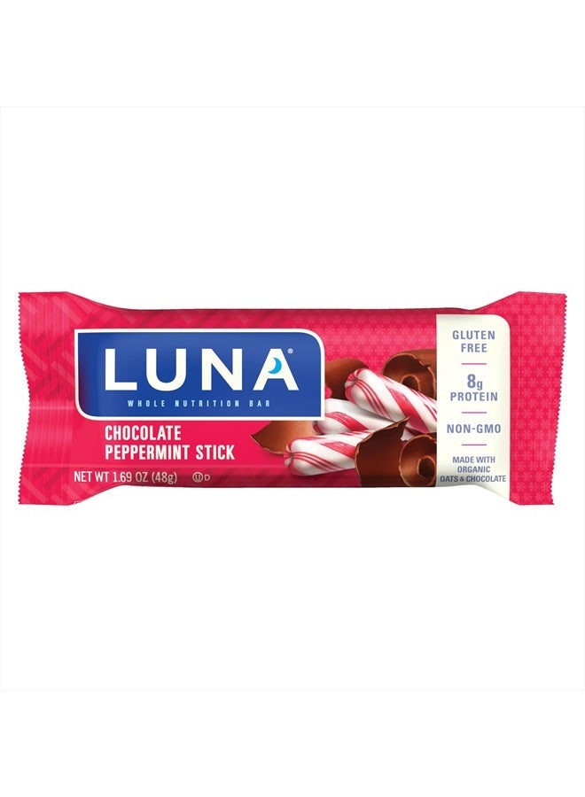 LUNA BAR LUNA Bar - Chocolate Peppermint Stick - Gluten-Free - Non-GMO - 7-9g Protein - Made with Organic Oats - Low Glycemic - Whole Nutrition Snack Bars - 1.69 oz. (12 Pack)  - Image 2