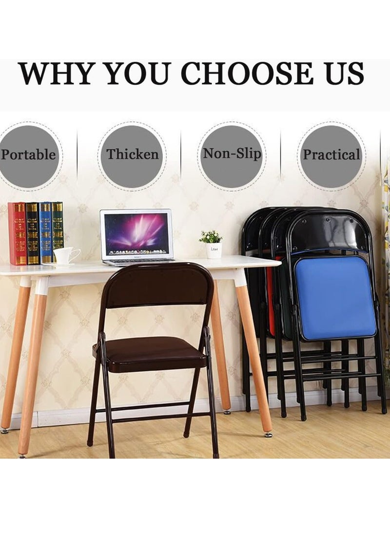SILA Folding Chair With Padded Seats Multi-Functional Portable Chair For Home Dining, Office, Outdoor & Fishing Color RED  - Image 4