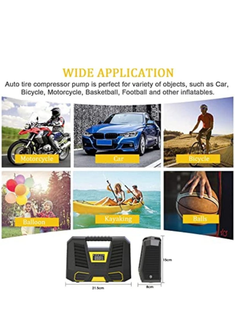 Portable Air Compressor Tire Inflator with Emergency Led Light for Automobiles Bicycles Bike Small Truck Basketball Balloons and Other Inflatables - Image 5