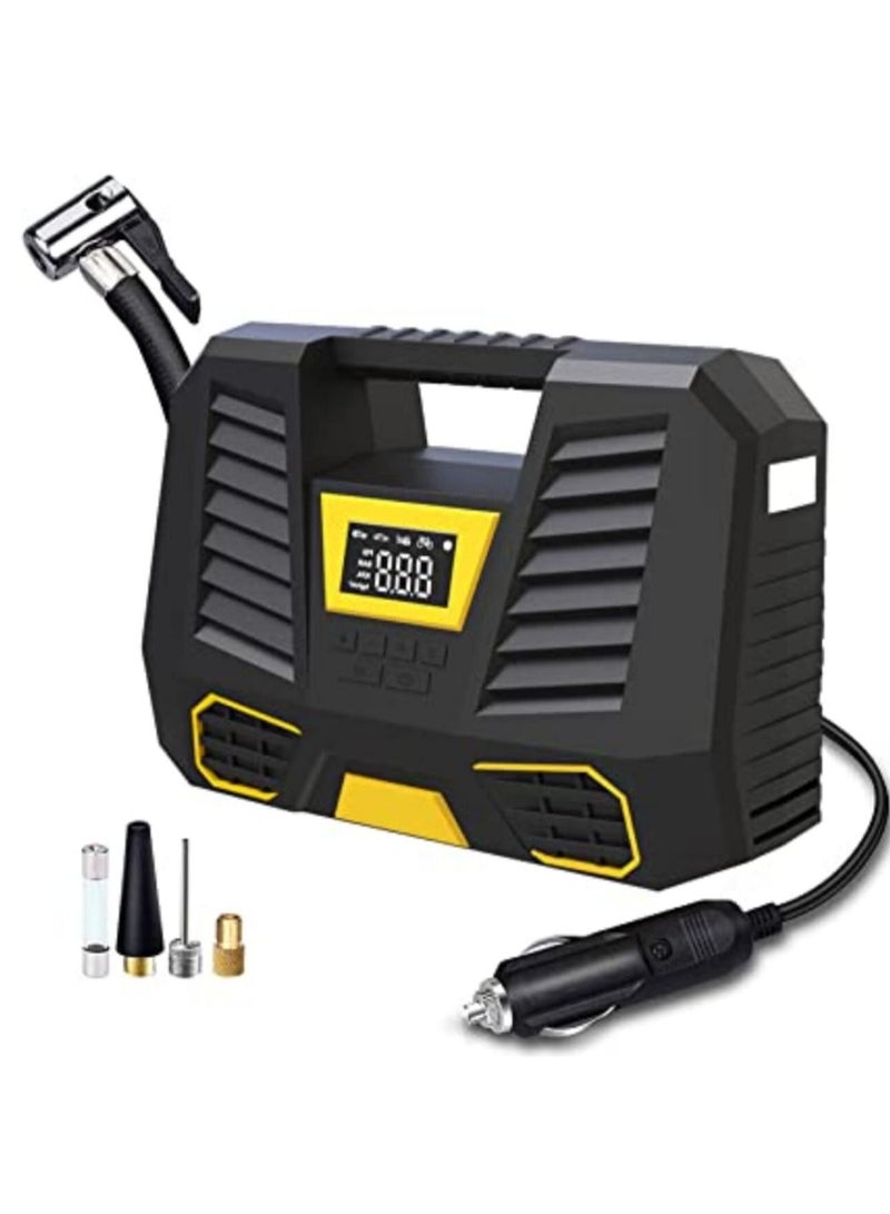 Portable Air Compressor Tire Inflator with Emergency Led Light for Automobiles Bicycles Bike Small Truck Basketball Balloons and Other Inflatables - Image 1