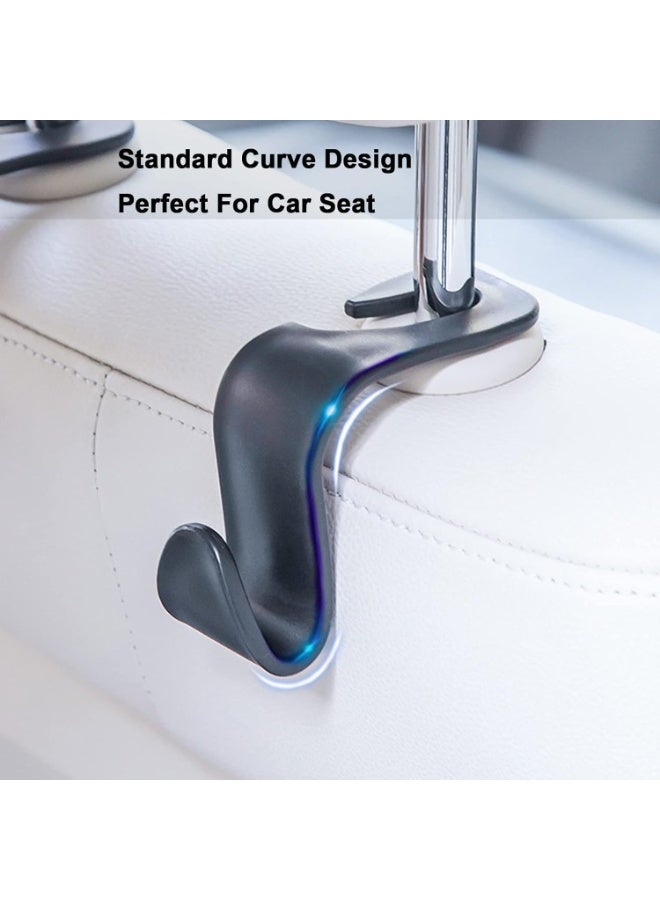 Car Hooks 4 Pack – Headrest Hangers for Bags, Purses & Groceries | Universal Car Seat Back Organizers (Black, Utility Style) - Image 5