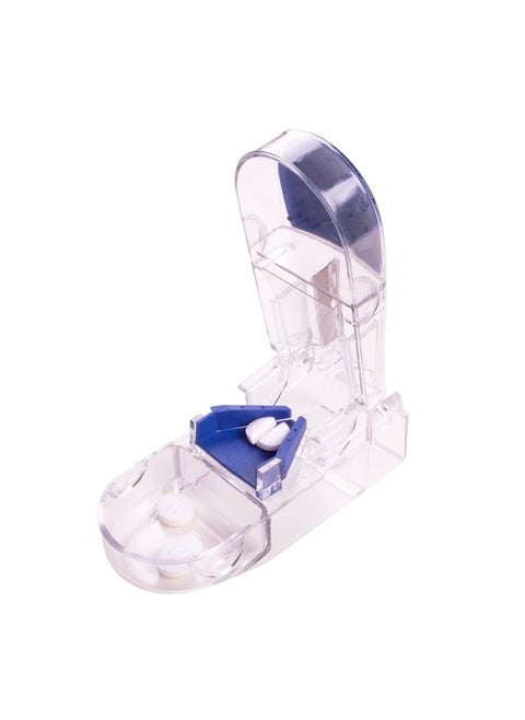 Ultra Pill Cutter - Pill Splitter With Retracting Blade Guard - For Cutting Small Pills or Large Pills In Half, Blue/Green and Clear, 1 Count, Assorted Colors