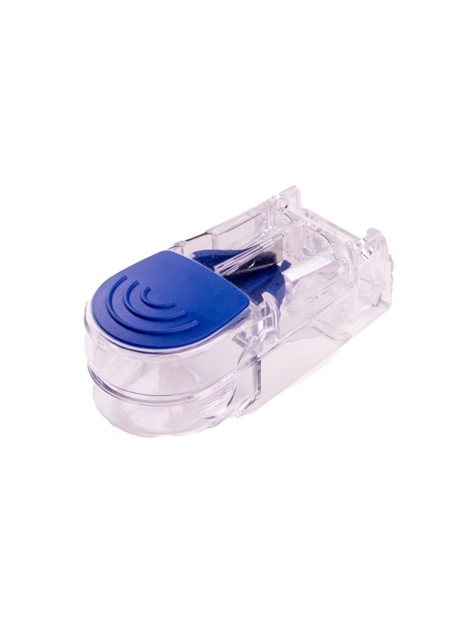 APEX - Ultra Pill Cutter - Pill Splitter With Retracting Blade Guard - For Cutting Small Pills or Large Pills In Half, Blue/Green and Clear, 1 Count, Assorted Colors - Image 1