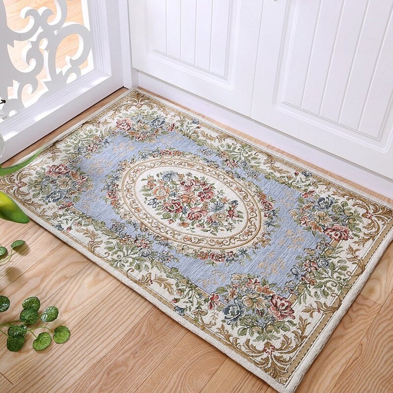 UKELER Home Decor Collection Rustic Floral Rugs Luxury Soft Modern Floor Rugs Carpet for Living Room 315x472 Country Blue