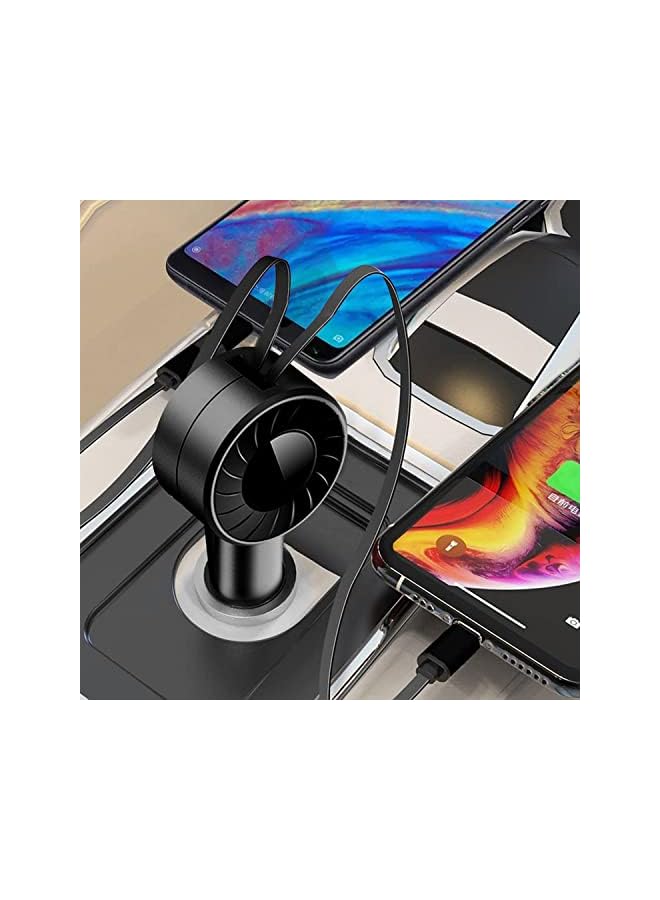 PROMASS 3 in 1 USB C Car Charger, 60W Super Fast Charger with Two Retractable Cables(2.62ft) USB Port Car Charger Adapter Type C/Android/IP & USB Interface for All Type Phones - Image 3