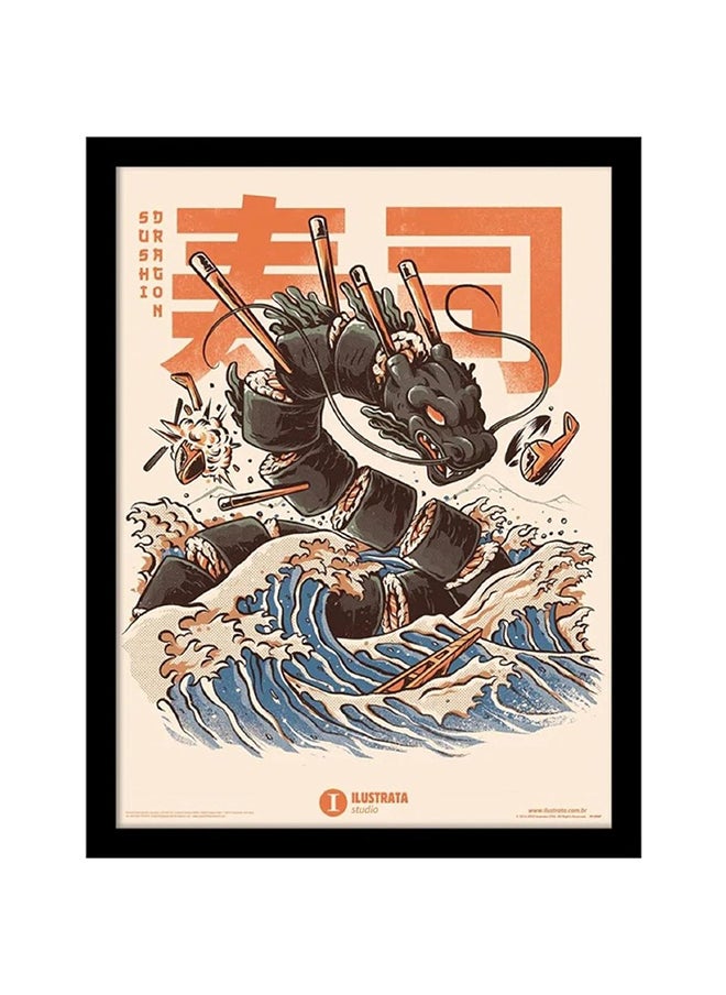 Pyramid Pyramid Ilustrata Sushi Dragon 30 X 40cm 38mm Deep Canvas 