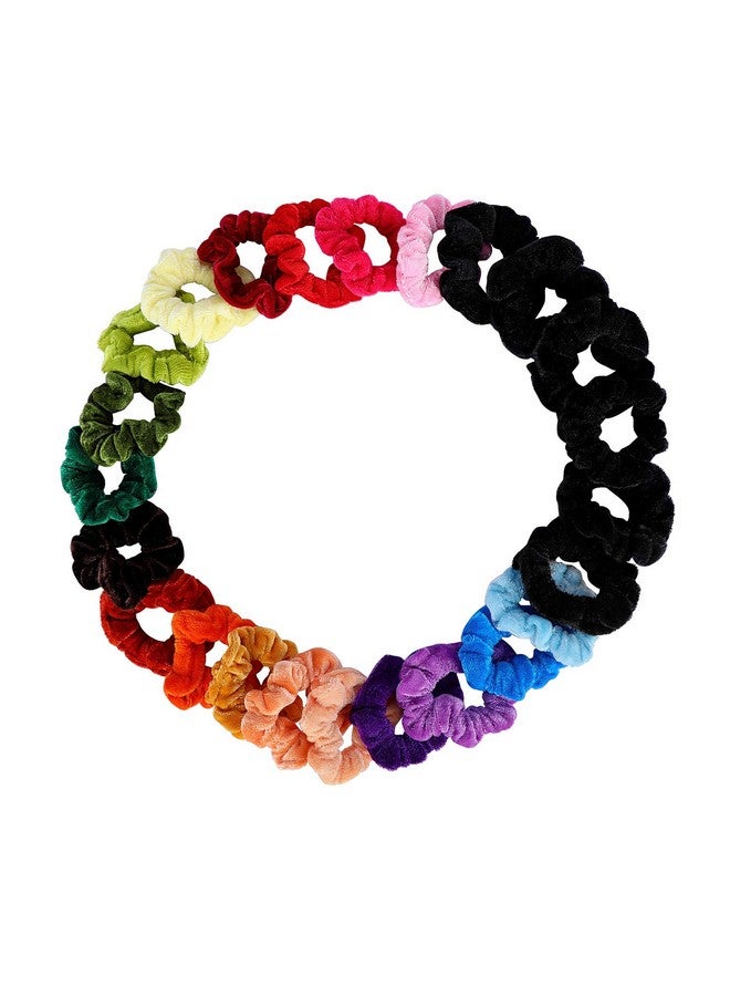 ACCESSHER Velvet Fabric Multicolour Elastic And Stretchable Soft And Comfortable Hair Rubber Bands/Scrunchies/Hair Ties For Women And Girls Pack Of 12 Colours - Image 2