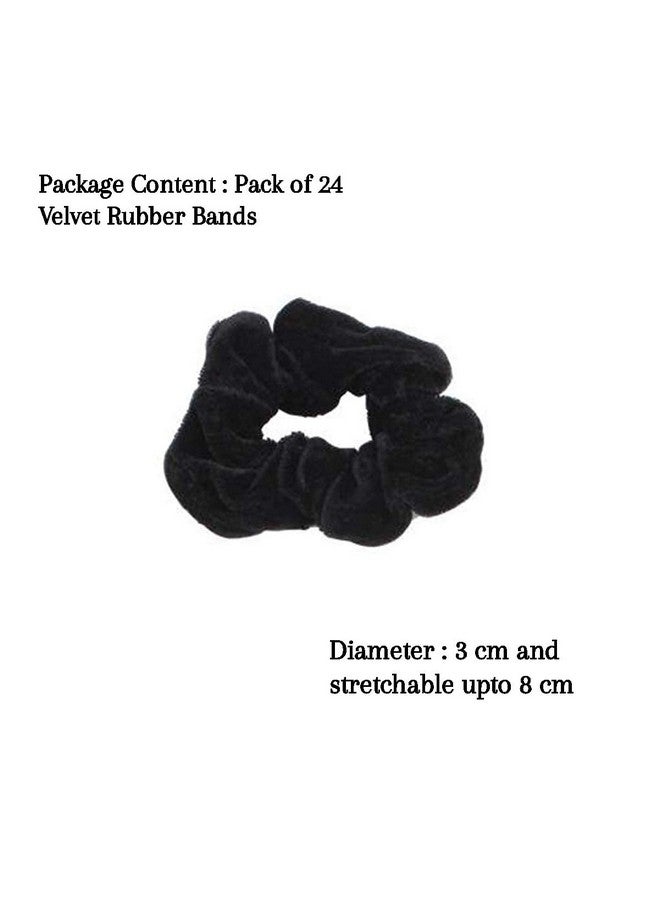 ACCESSHER Velvet Fabric Multicolour Elastic And Stretchable Soft And Comfortable Hair Rubber Bands/Scrunchies/Hair Ties For Women And Girls Pack Of 12 Colours - Image 5