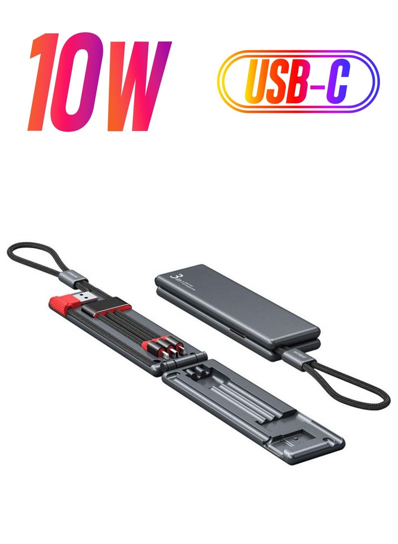 SYOSI Multi Charging Cable 3 in 1 Data Cable, Multi Charging Cable Magic Box, 3 in 1 Portable Nylon Braided Charge Cable Fast Charging Cord Compatible with Micro USB/Type-C/i-Products Devices, Grey - Image 1