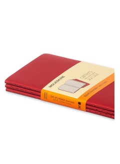 MOLESKINE 3-Piece Pocket Size Ruled Cahier Notebook Red  - Image 4