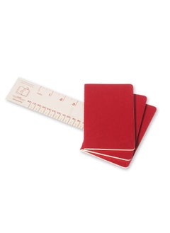MOLESKINE 3-Piece Pocket Size Ruled Cahier Notebook Red  - Image 5