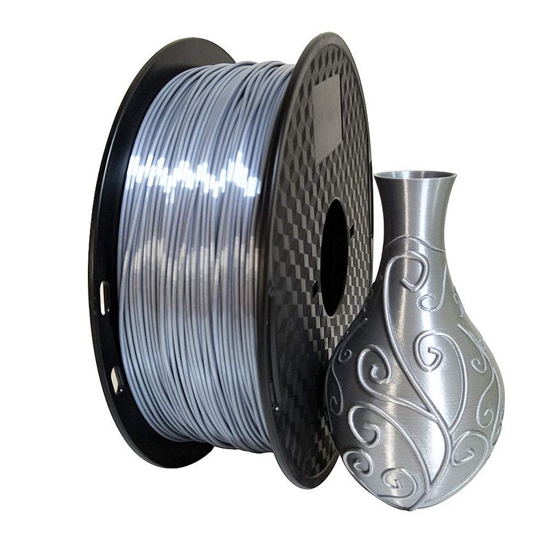 Haiteng Silk Silver PLA Filament 1KG 1.75mm 3D Printer Filament FDM 3D Printing Materials Shiny Metallic PLA Silver Color - Image 5