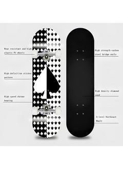 Arabest Skateboard Complete Standard Skateboard Beginner Children Teenagers Adults Boys Girls with PU Wheels Skateboard 7-layer Maple Double Kick Concave Skateboard 80 * 20 cm  - Image 2