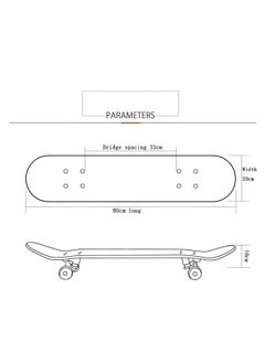 Arabest Skateboard Complete Standard Skateboard Beginner Children Teenagers Adults Boys Girls with PU Wheels Skateboard 7-layer Maple Double Kick Concave Skateboard 80 * 20 cm  - Image 4