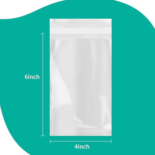 iMailer 200 Count 4 x 6 Self Sealing Cellophane Bags Clear Small Poly Bags for Cookie Treats Party Favors Photo Jewelry - Image 5