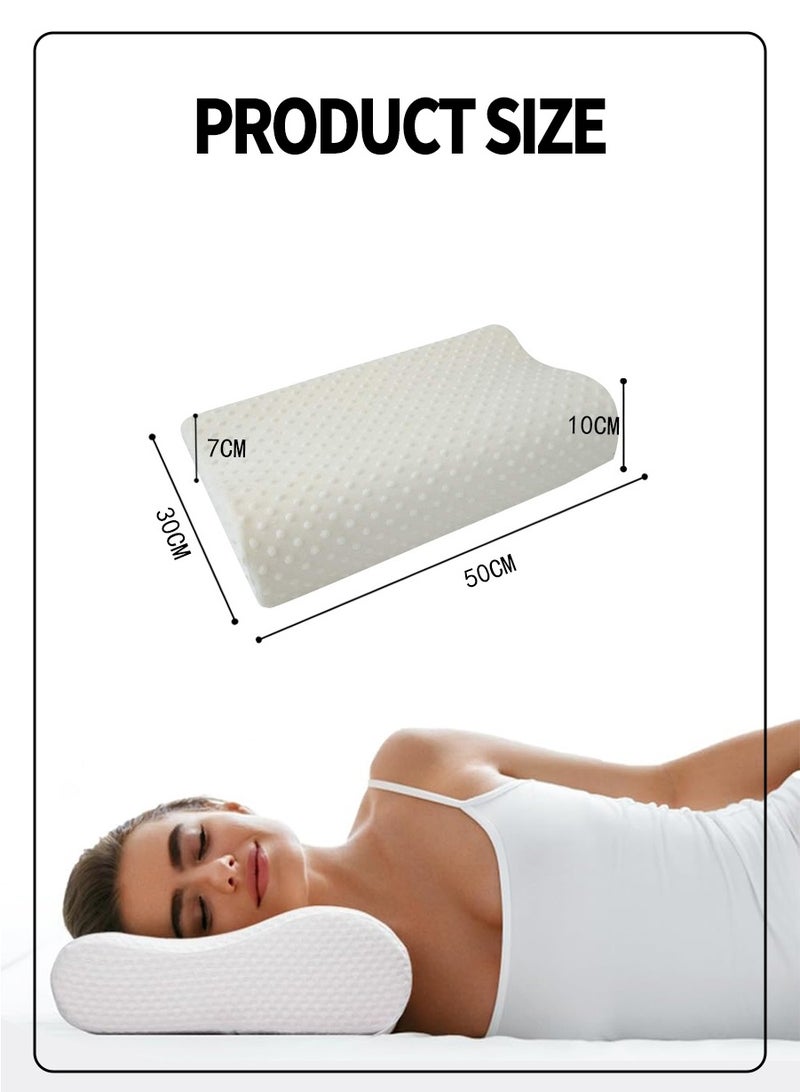 Memory Foam Neck and Neck Pillow for Sleeping |Ergonomic Orthopedic Medical Pillow for Neck Support, Shoulder and Pain Relief |Medicinal Pillow for Side, Back and Tummy Sleepers - White - Image 3