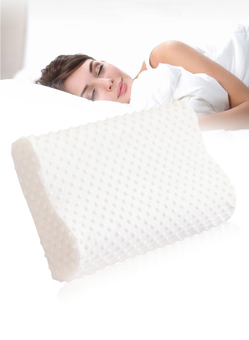 Memory Foam Neck and Neck Pillow for Sleeping |Ergonomic Orthopedic Medical Pillow for Neck Support, Shoulder and Pain Relief |Medicinal Pillow for Side, Back and Tummy Sleepers - White - Image 1