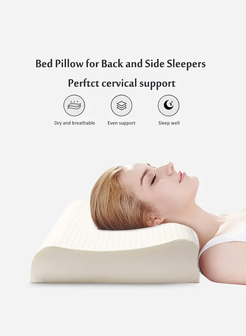 Memory Foam Neck and Neck Pillow for Sleeping |Ergonomic Orthopedic Medical Pillow for Neck Support, Shoulder and Pain Relief |Medicinal Pillow for Side, Back and Tummy Sleepers - White - Image 4