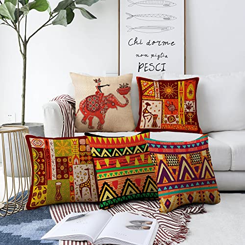 AEROHAVEN™ Set of 5 Decorative Hand Made Jute Throw/Pillow Cushion Covers - CC-147 (20 inch x 20 inch) - Image 1