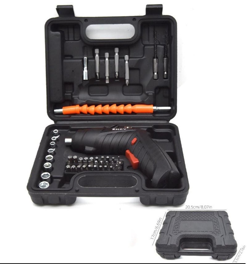 Cordless Electric Screwdriver Set with Flexible Extension Shaft, Screwdriver Bits, Socket Set and Storage Case - Image 3