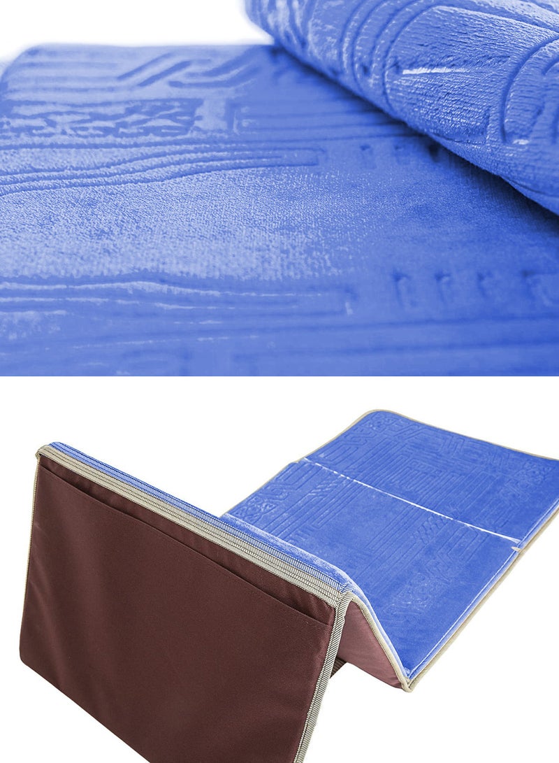 Foldable Islamic Praying Mat with Back Rest Prayer Rug with Carrying Bag Portable Cushioned Prayer Rug for Salah Size 110 X 53 Cm - Image 2