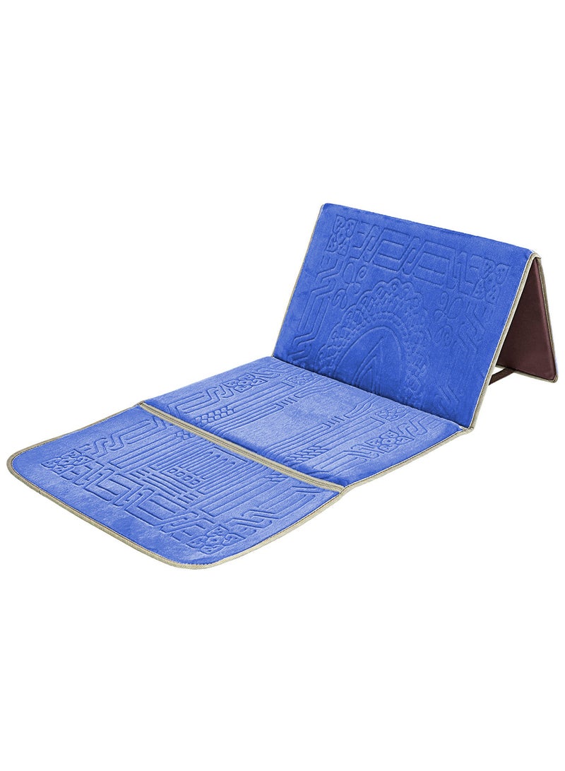 Foldable Islamic Praying Mat with Back Rest Prayer Rug with Carrying Bag Portable Cushioned Prayer Rug for Salah Size 110 X 53 Cm - Image 1