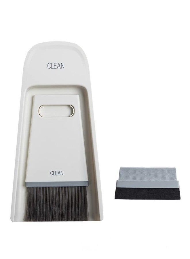 Engjajo 3 in 1 Mini Hand Brooms Small Dust Pan Scraper and Brush Set for Window Table, Desk, Countertop, Key Board, Car (Gray) ENG102 - Image 1
