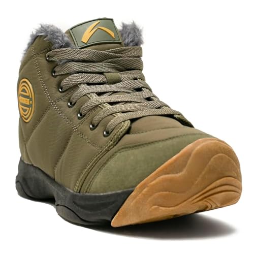 UPSOLO Hombre Botas Mochilero Botines Nieve Tobillo Caminante Trekking Invierno Zapatos Senderismo Antideslizantes Deporte Totalmente Pieles Zapatillas Livianas Caminar(6118 olive drab 39) - Image 1